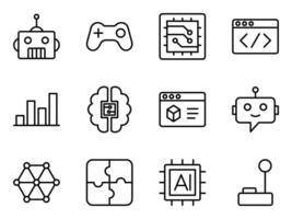 game technology icon set vector