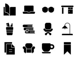education and library lab solid icons vector