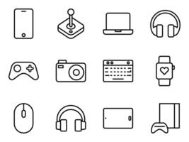 game and gadget device icon set vector