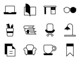 education and library lab simple icon set vector