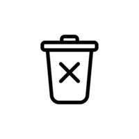 delete, trash bin, garbage icon vector