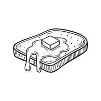 An illustration of butter melting on a slice of toast vector