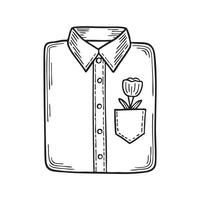 An illustration of a buttonhole on a neatly folded shirt vector
