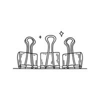 An illustration of binder clips neatly arranged on a desk vector