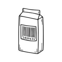 An illustration of a barcode printed on a product package vector