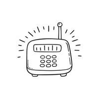 Illustration of an Answering Machine with Blinking Lights vector