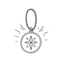 Illustration of an amulet hanging on a chain vector