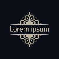 Dark Orange Pointed Diamond Emblem with Ornate Accents Perfect for artisanal branding vector