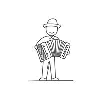 Illustration of an accordion being played at a street performance vector