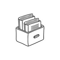 Illustration of an folder file filled with documents vector