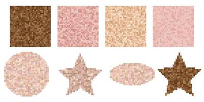 Nude skin tone censorship bars in diverse shapes such as circles, stars, and ovals. Suitable for sensitive content coverage in creative projects, web design, and digital media. vector