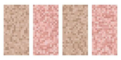 Pixelated nude tone censorship bars in rectangle shapes. Ideal for use in content moderation, production, and social media graphics. vector