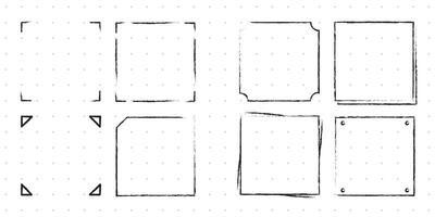 Set of Cute Hand drawn Doodle Banners and Ribbons isolated on white background for your Design. Bullet journal Ideas. Girly Stuff. Sticky Notes. vector