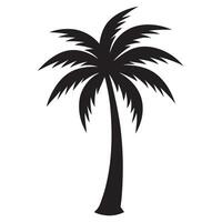 palm tree silhouette on white background vector