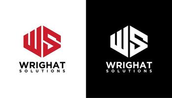 WS Letter logo design icon template element vector