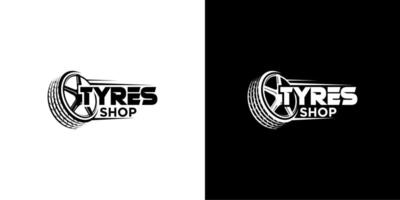tyre shop logo design icon template vector