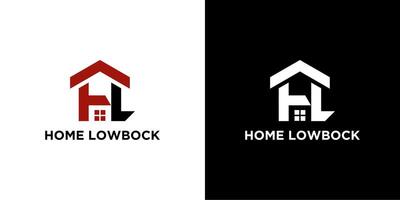 initial letter HL home logo icon template vector