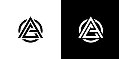 AOC Letter Logo triangle Design Template vector