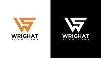 WS SW Alphabet Letter logo design. icon modern Initial symbol. vector