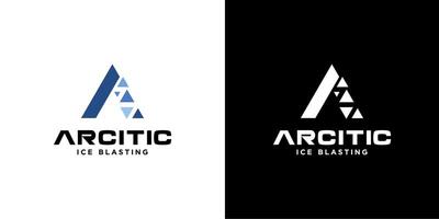 Iceberg with letter A Logo design icon template vector