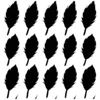 Feathers black silhouette pattern vector
