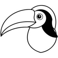 Toucan head coloring pages vector
