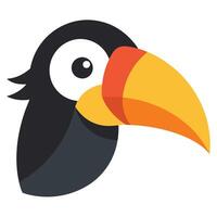 A cartoon toucan with a long beak vector