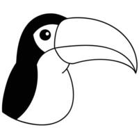 Toucan head outline on white background vector