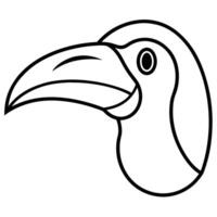Toucan head outline coloring page vector