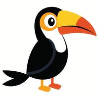 A cartoon toucan bird with a long beak vector