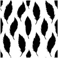 Black feathers seamless pattern vector