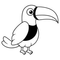 Toucan bird coloring pages vector