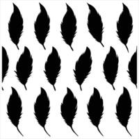 Feathers silhouette pattern on white background vector