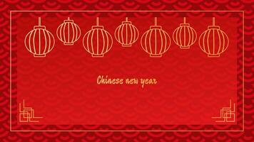 Chinese New Year Spring Festival significant event. Red background. Traditional red and gold abstract patterns. Design of invitation banner postcard. illustration. vector