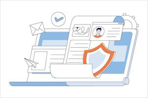 Digital signature and data protection and user engagement in digital marketing vector