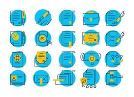 Contract line icon set. Collection of symbol in trendy flat style on white background. Web sings for design. vector