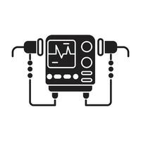 Defibrillator medical device icon on white background vector