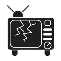 Broken tv icon on white background vector