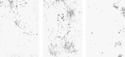 Set of abstract grunge textures featuring splatters and rough patterns, perfect for adding a distressed, vintage feel to designs. vector