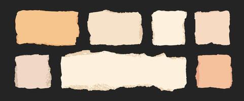 Torn paper pieces elements isolated vector