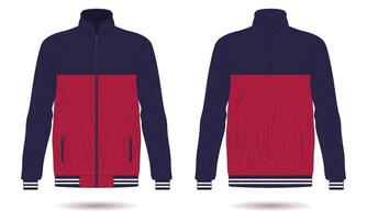 Modern sports training jacket mockup front and back view vector