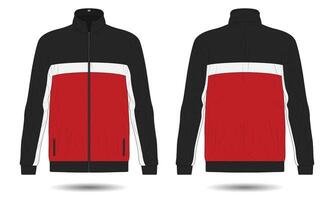 Mockup of sports training jacket front and back view vector