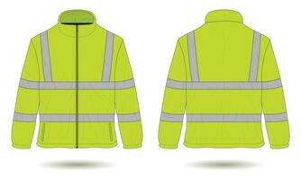 Hi vis workwear jacket mockup front and back view vector