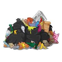 Illustration of piles various types garbage vector