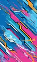 Abstract geometric modern background with grunge brush strokes for sublimation jersey vector