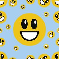 Cute smile icons pattern background design vector