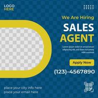 Creative Social Media Template design on Job Hiring vector