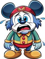 Crying mascot character design vector
