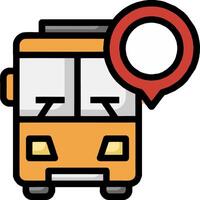 A bus with a map icon on it vector