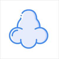 A cloud icon with a blue outline vector